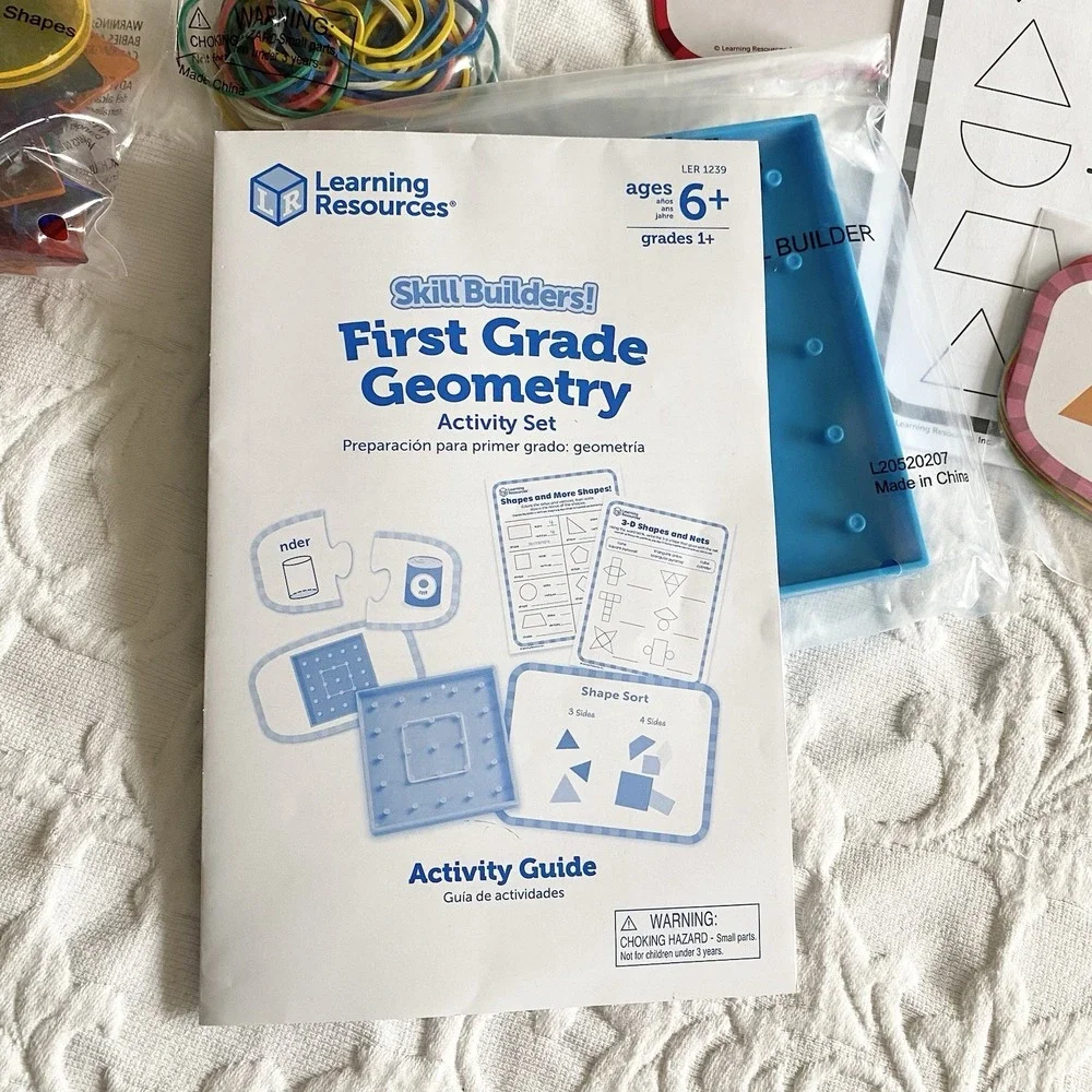 Skill Builders 128-Piece Learning Set Geometry Math 1st Graders Ages 6+ Shapes - Picture 8 of 10